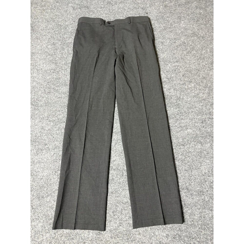 Tallia Dress Pants Mens 30x29 Gray Regular Fit Wool Stretch Business Office